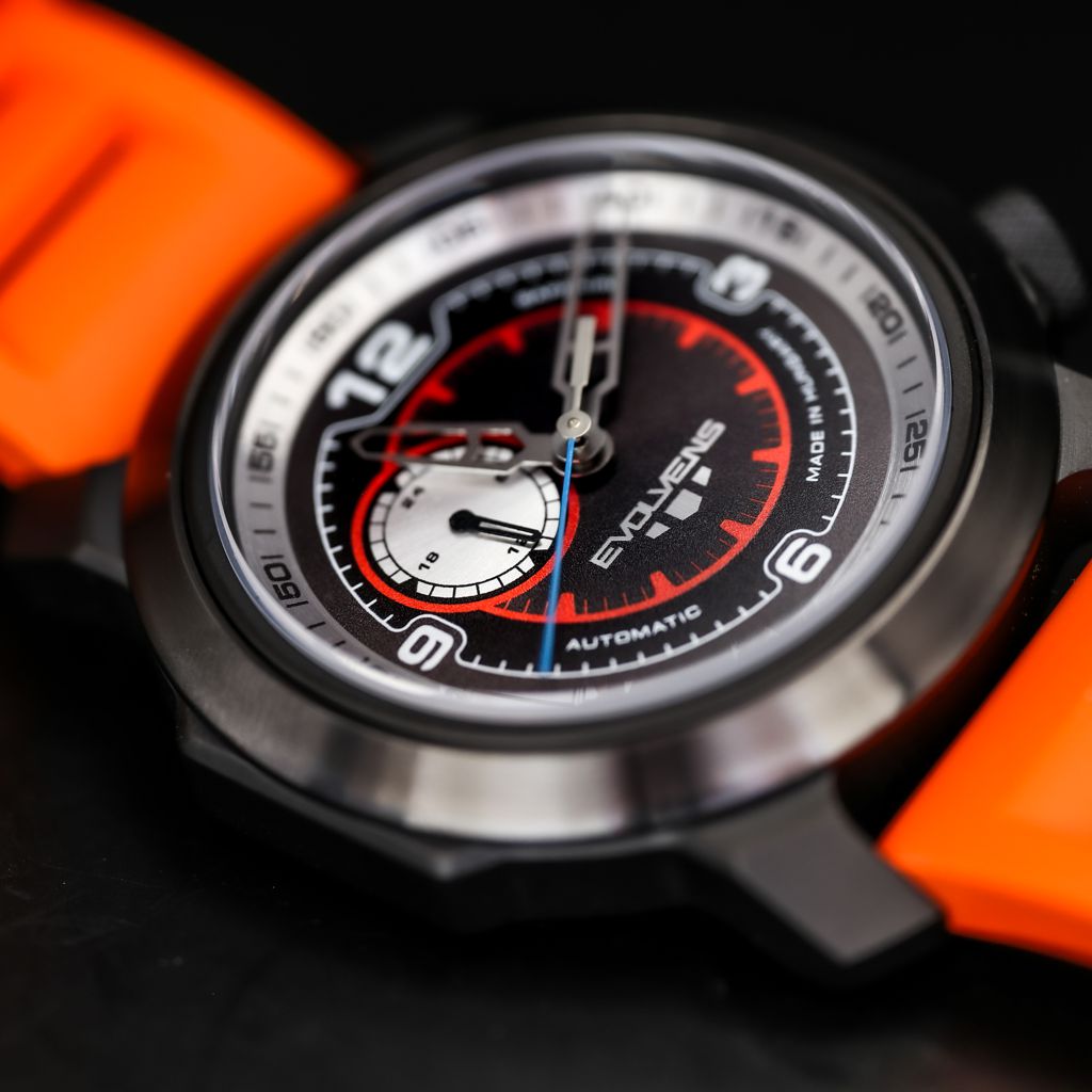 Evolvens® ORANGE-BLAZE 44 mm Editable Automatic Watch