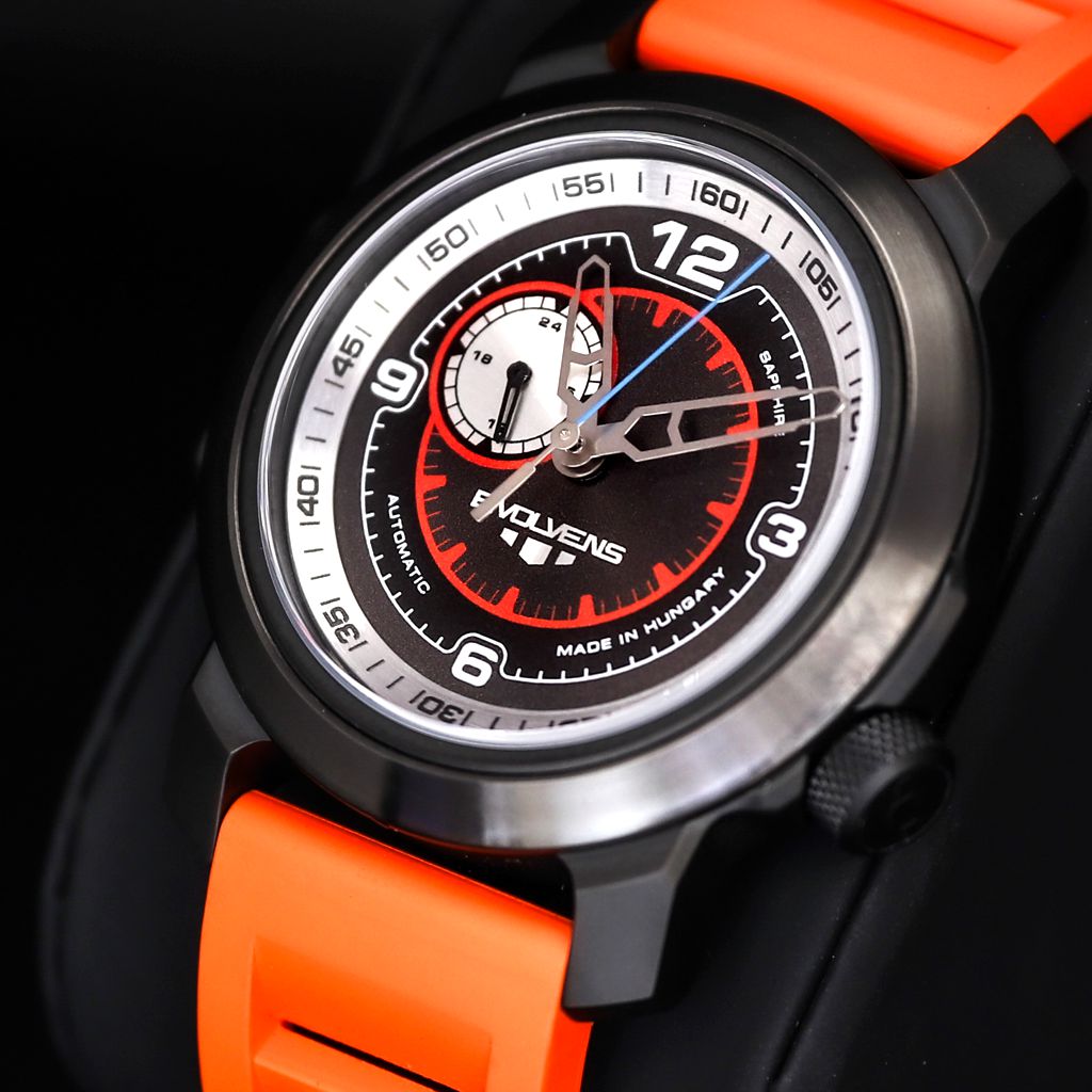 Evolvens® ORANGE-BLAZE 44 mm Editable Automatic Watch