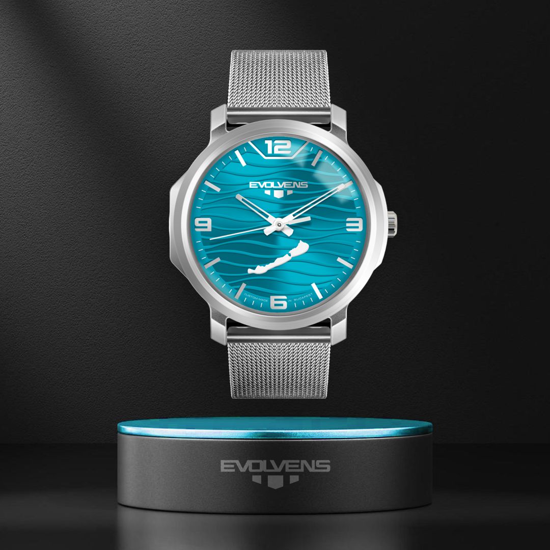 Ceas Evolvens® BALATON-Azure (Argintiu) 40 mm