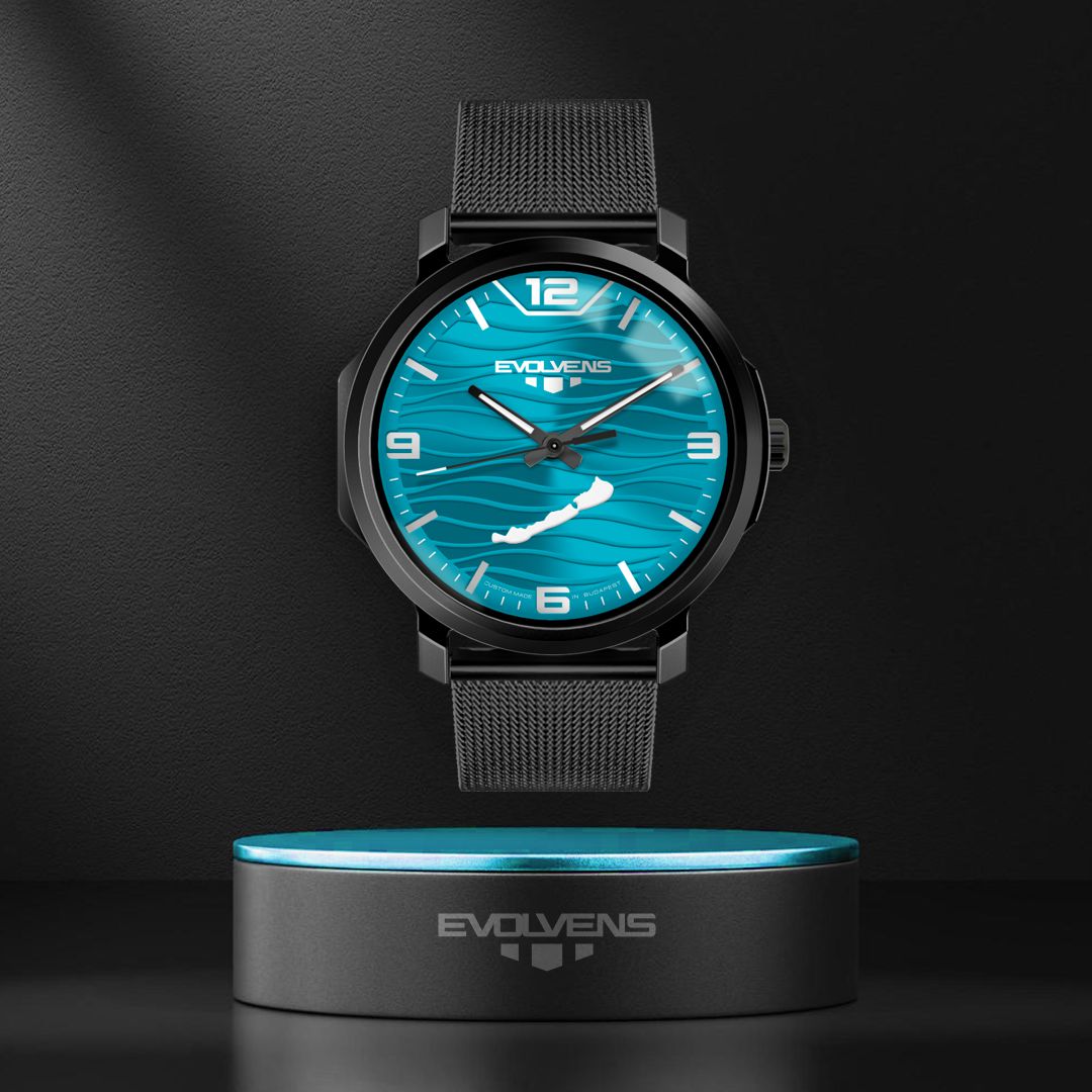 Ceas Evolvens® BALATON-Azure (Negru) 40 mm