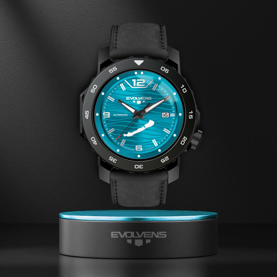 Evolvens® BALATON-Azure (Black) 44 mm Automatic Watch
