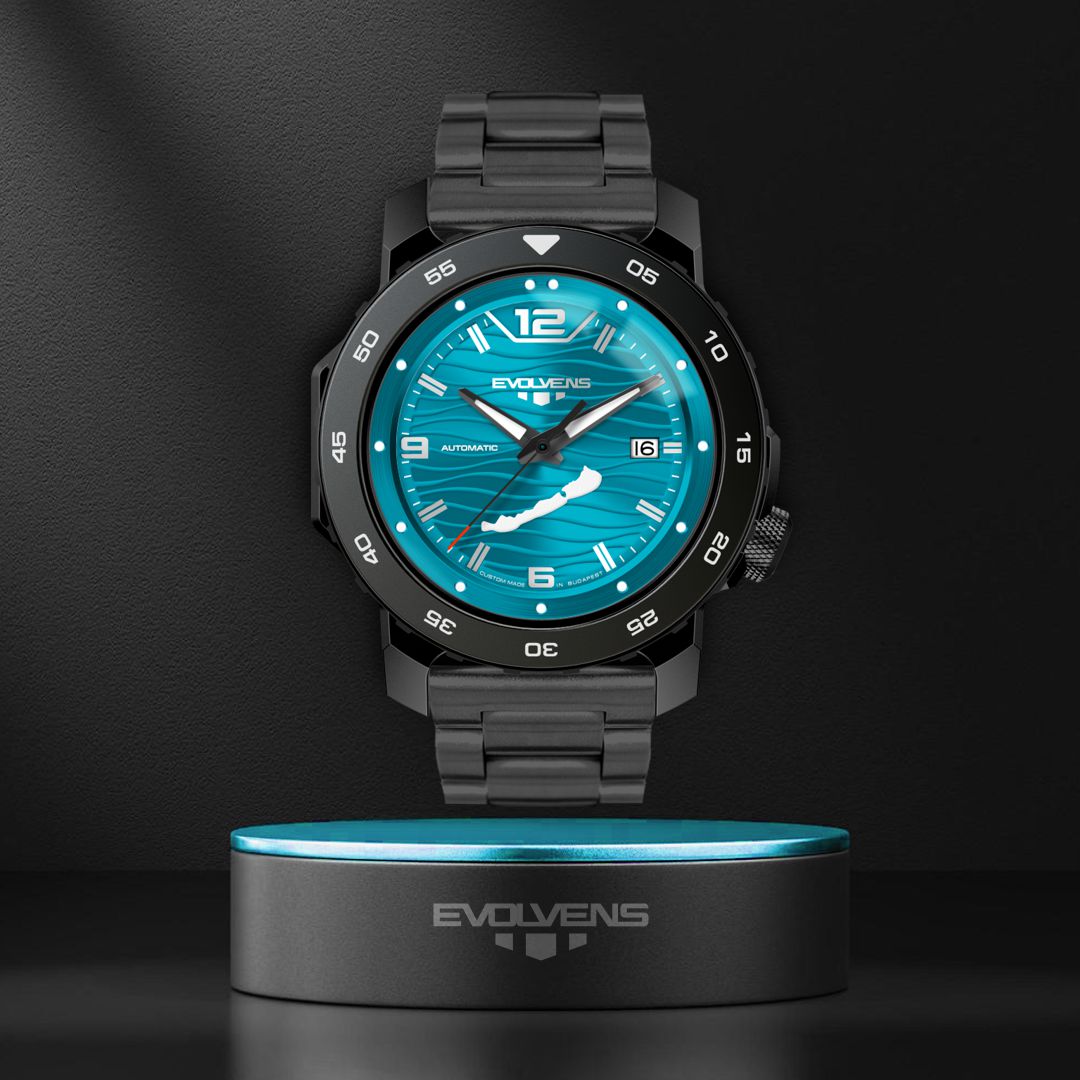 Evolvens® BALATON-Azure (Black) 44 mm Automatic Watch