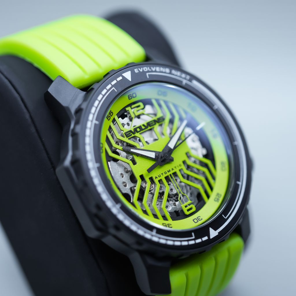 Evolvens® NEXT Acid-Green 44 mm Editable Automatic Watch