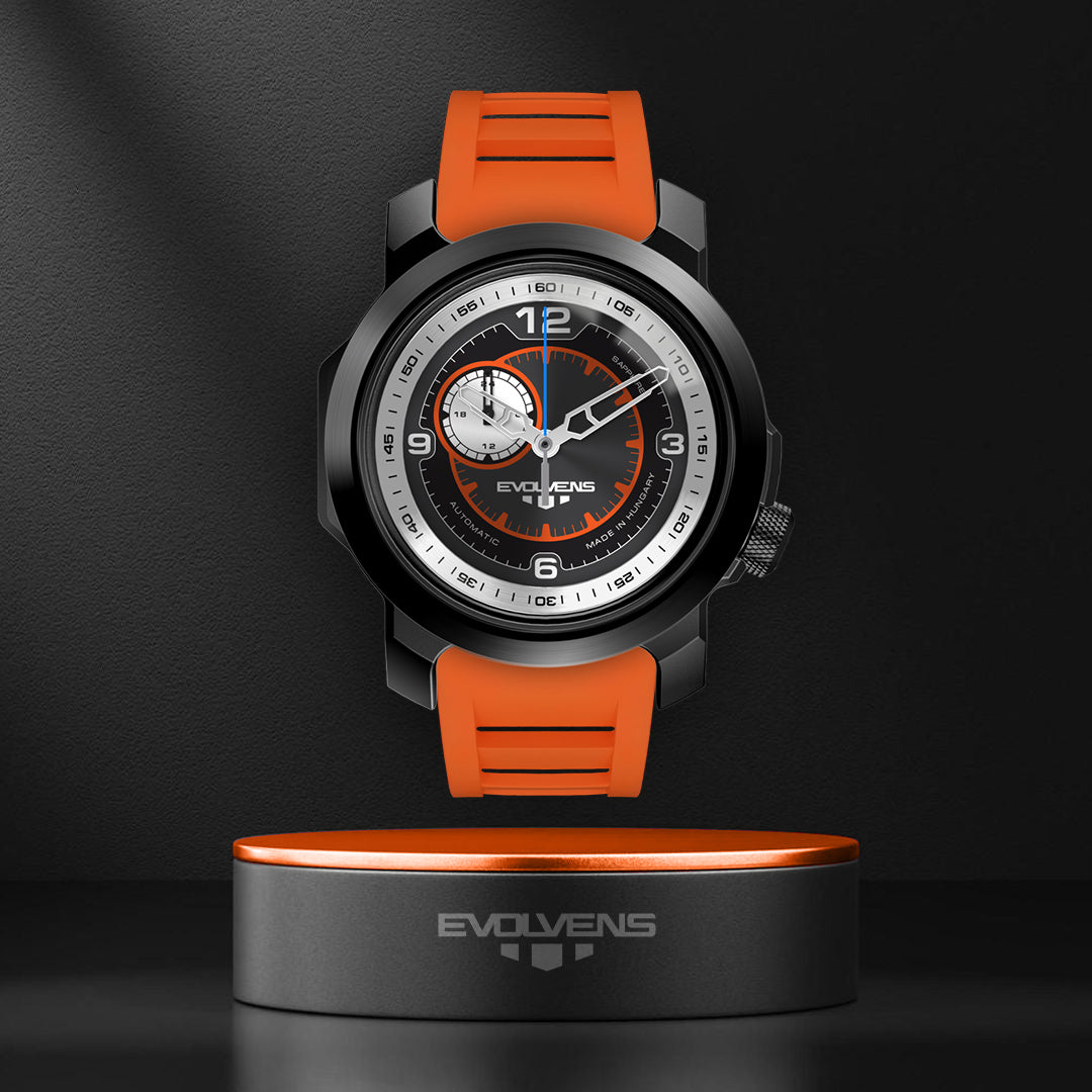 Evolvens® ORANGE-BLAZE 44 mm Editable Automatic Watch