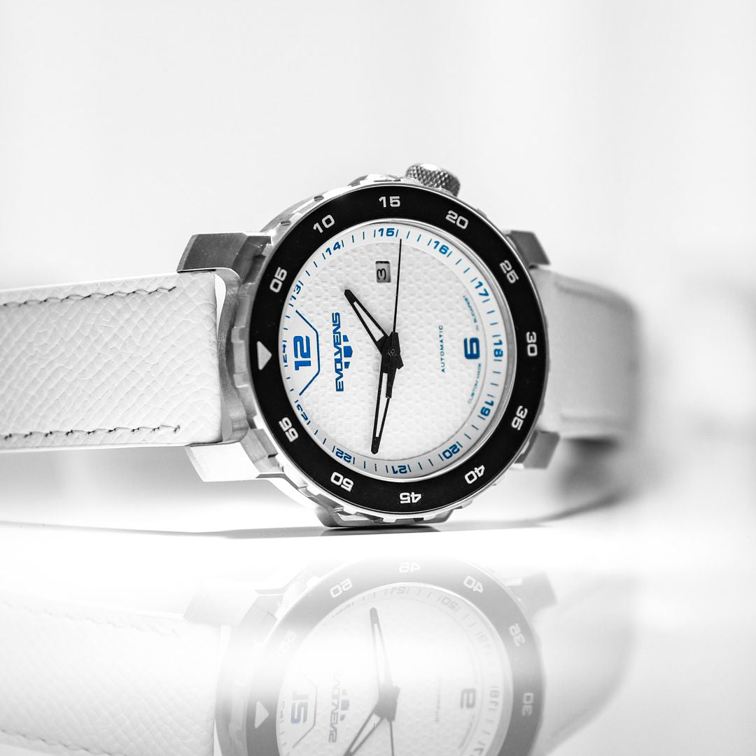 Ceas automat editabil Evolvens® WHITE MIRAGE 44 mm