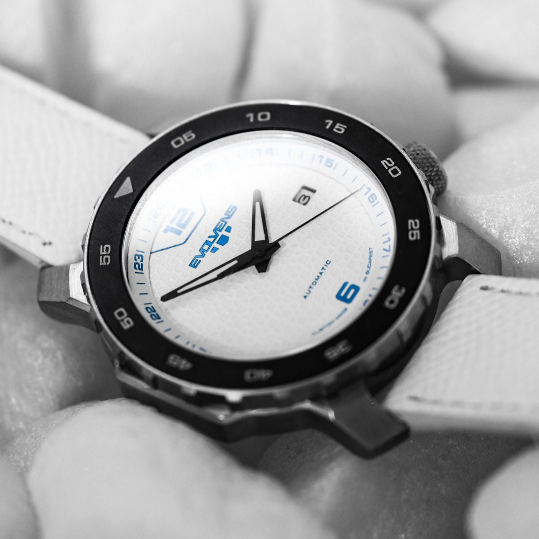 Ceas automat editabil Evolvens® WHITE MIRAGE 44 mm