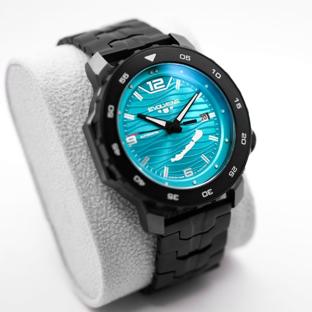 Evolvens® BALATON-Azure (Black) 44 mm Automatic Watch