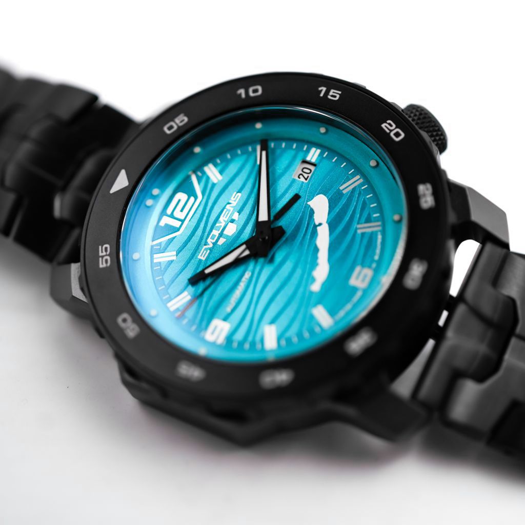 Evolvens® BALATON-Azure (Black) 44 mm Automatic Watch