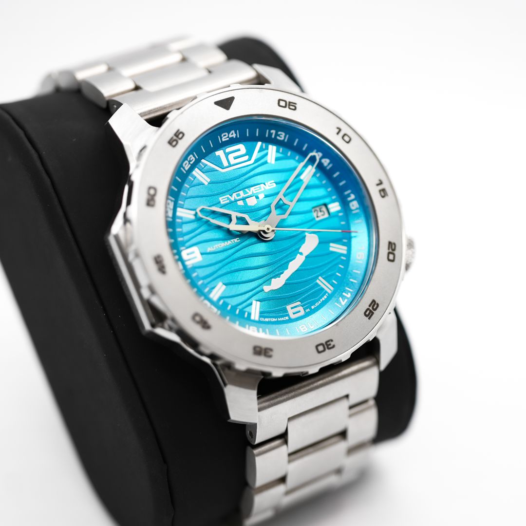 Evolvens® BALATON-Azure (Silver) 44 mm Automatic Watch