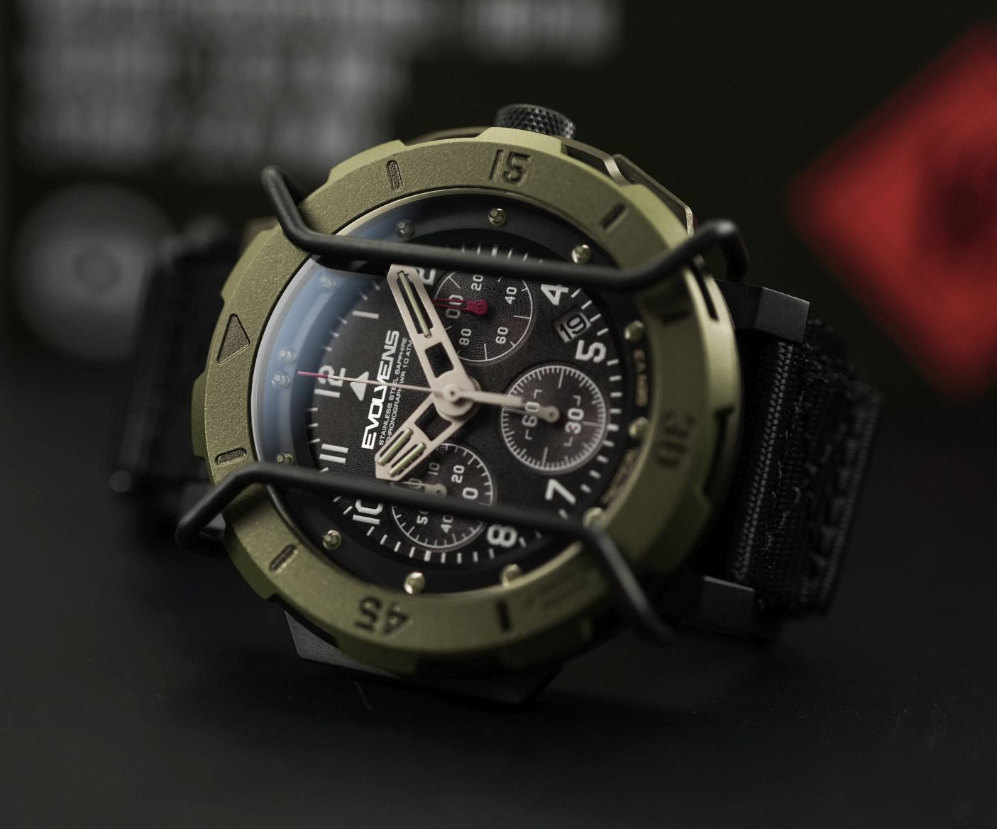 Evolvens TACTICAL - 49 mm Chronograph Military Watch - OD-Green