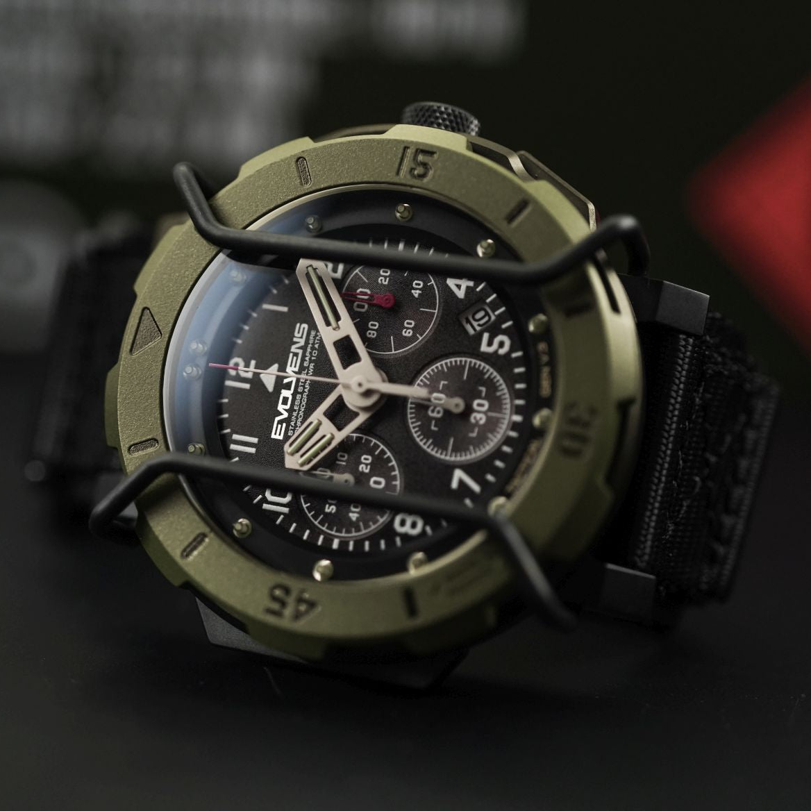 Evolvens TACTICAL - 49 mm Chronograph Military Watch - OD-Green