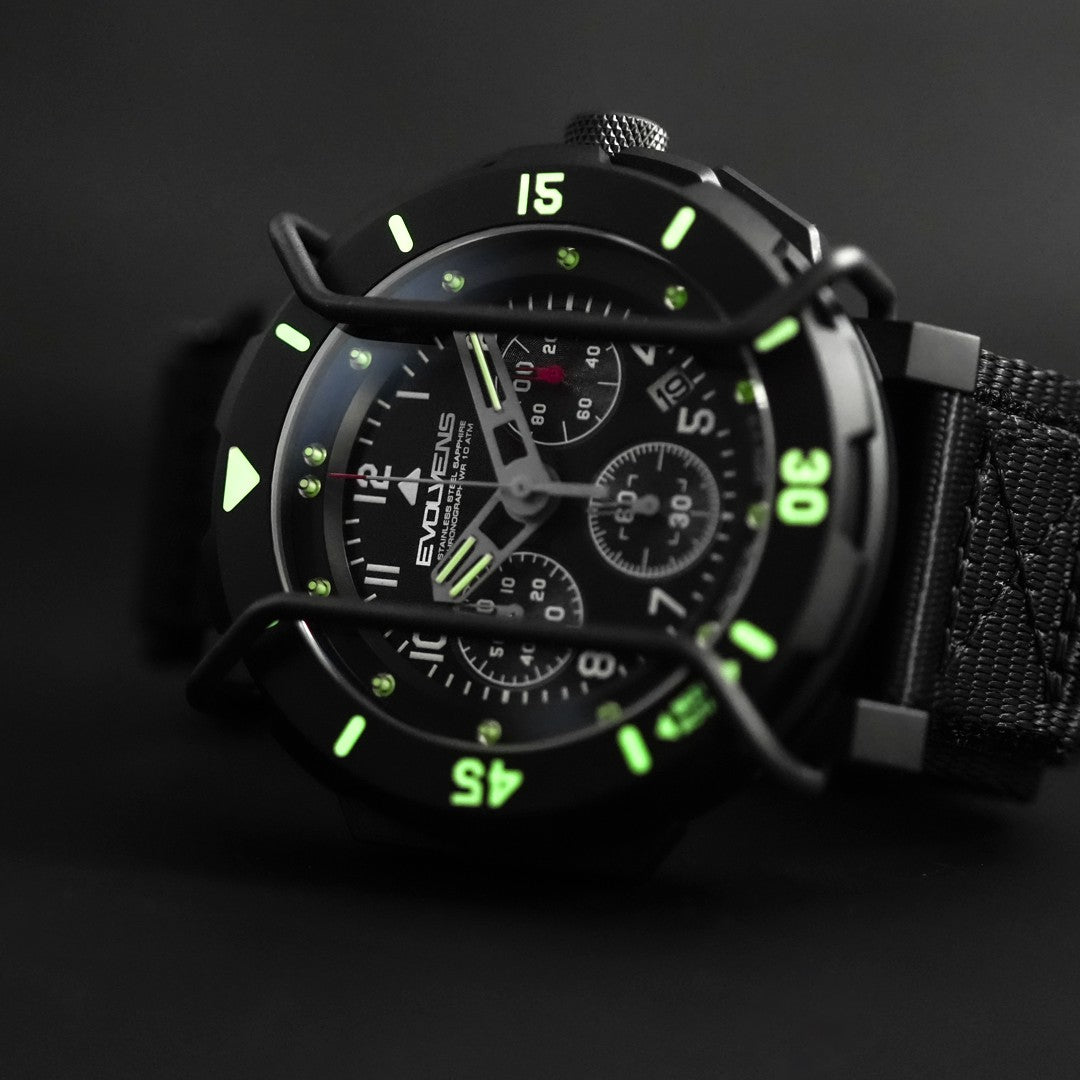 Evolvens TACTICAL - 49 mm Chronograph Military Watch - Graphite