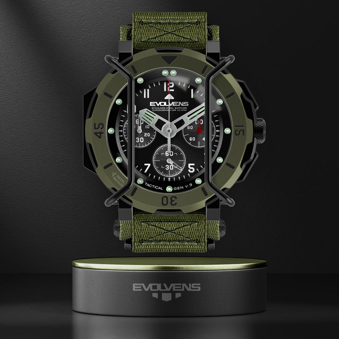 Evolvens TACTICAL - 49 mm Chronograph Military Watch - OD-Green