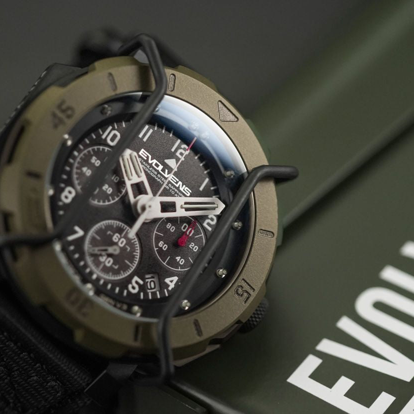 Evolvens TACTICAL - 49 mm Chronograph Military Watch - OD-Green