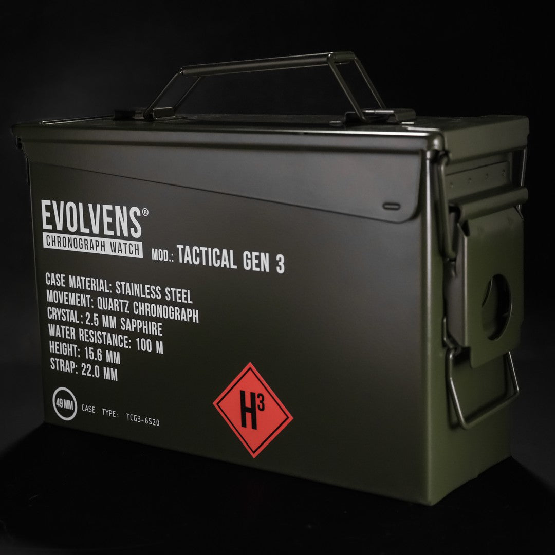 Evolvens TACTICAL - 49 mm Chronograph Military Watch - Desert