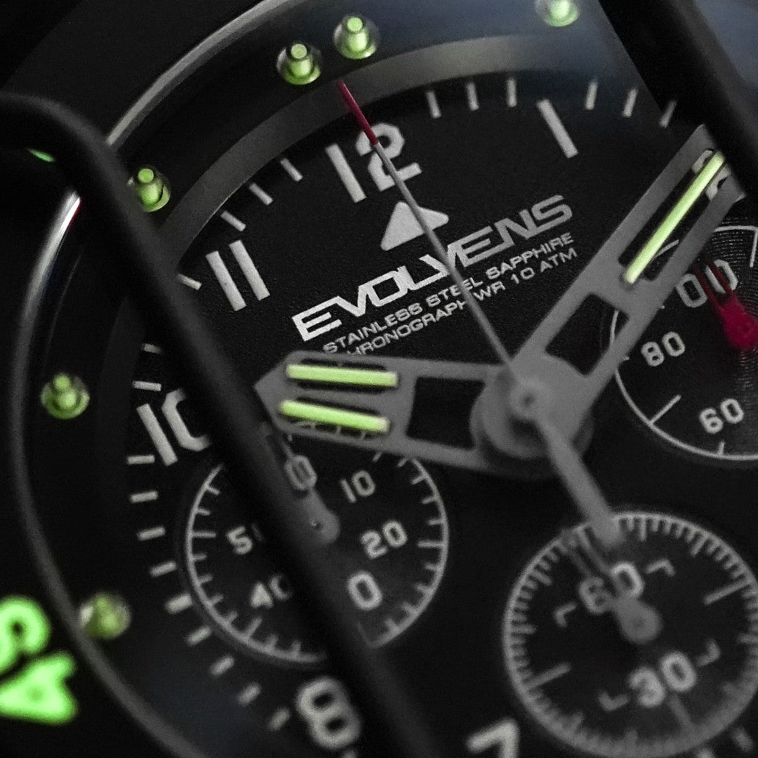 Evolvens TACTICAL - 49 mm Chronograph Military Watch - Graphite